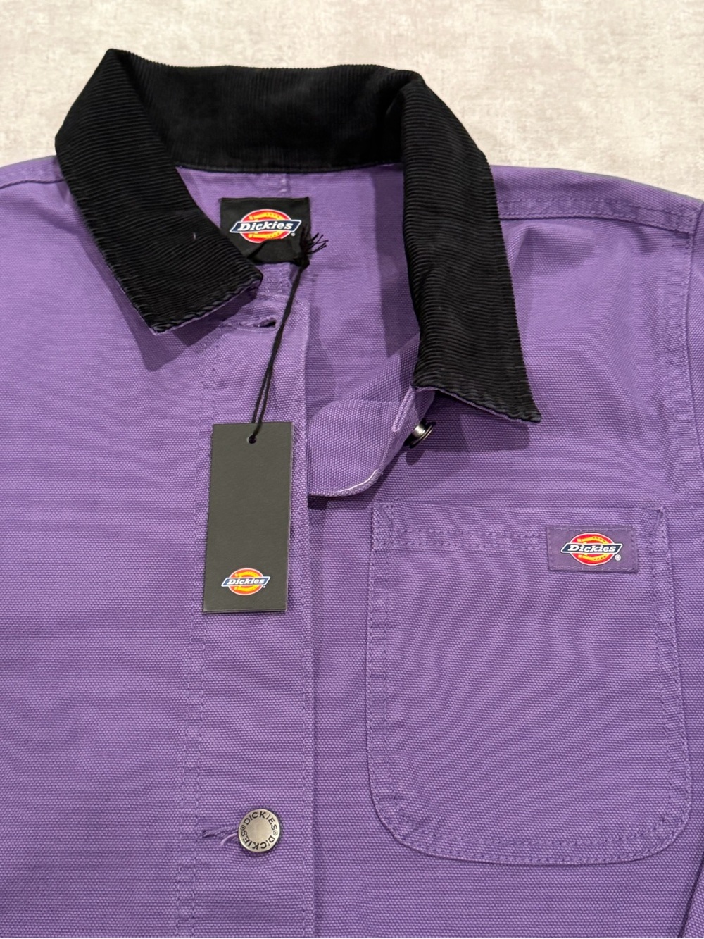 Dickies Chore-Style Jacket with Black Corduroy Collar - Picture 3 of 6